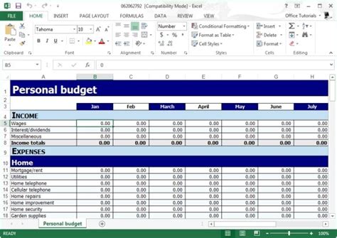 Free Personal Budget Planner Template For Excel