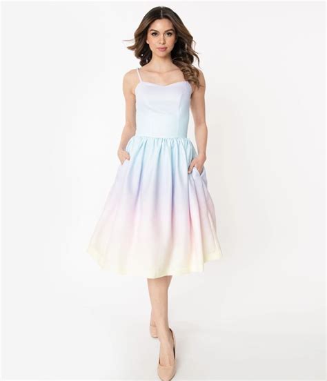 pastel rainbow ombre ray swing dress in 2020 rainbow dress unique dresses pastel dress