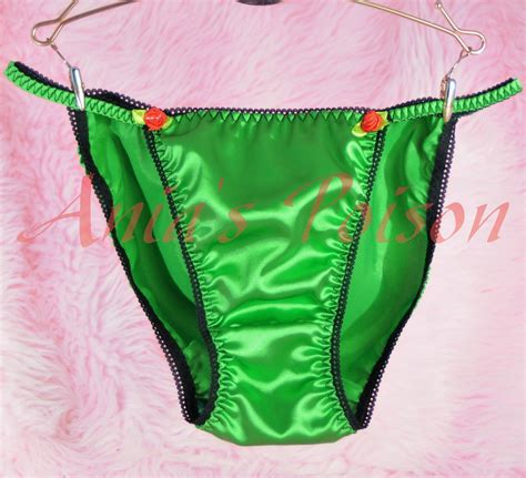 Vintage Style Many Colors Wetlook Ladies Sissy Satin Panties String Bikini Size S Xxl Panties