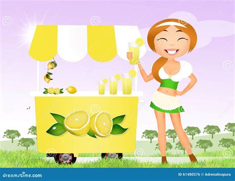 Girl With Lemonade Stock Illustration Illustration Of Lemons 61480576
