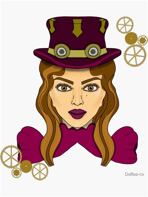 Steampunk Style Lady Sticker By Dollies Co Redbubble