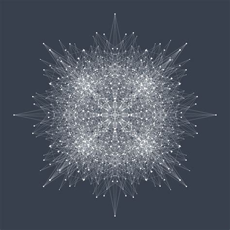 Premium Vector Fractal Element With Connected Lines And Dots