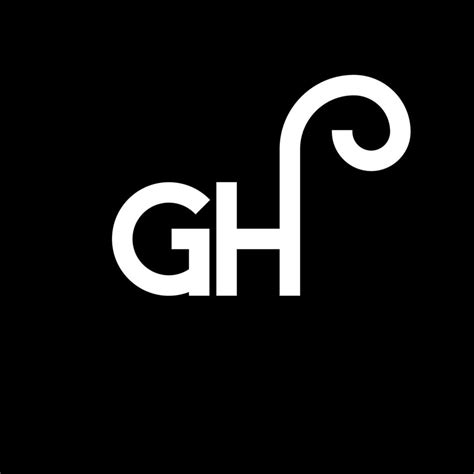 diseño del logotipo de la letra gh sobre fondo negro concepto de