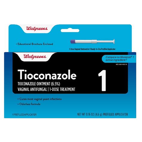 Walgreens Tioconazole 1 Vaginal Antifungal 1 Dose Treatment Walgreens