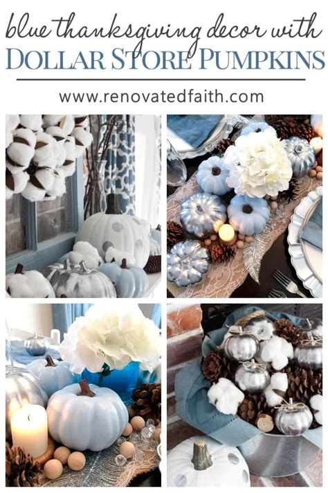 Check spelling or type a new query. Blue Thanksgiving Decor with Dollar Store Pumpkins