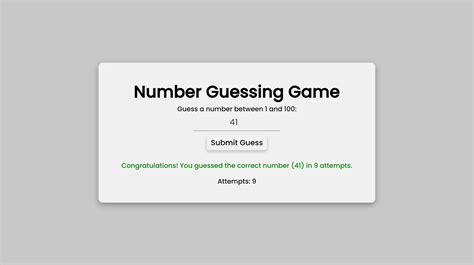Number Guessing Game Using Html Css And Javascript With Source Code Sourcecodester