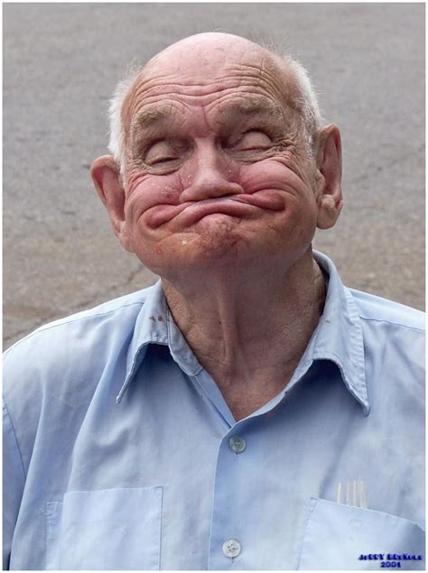 Crazy Old Man Smiling And Making Funny Face