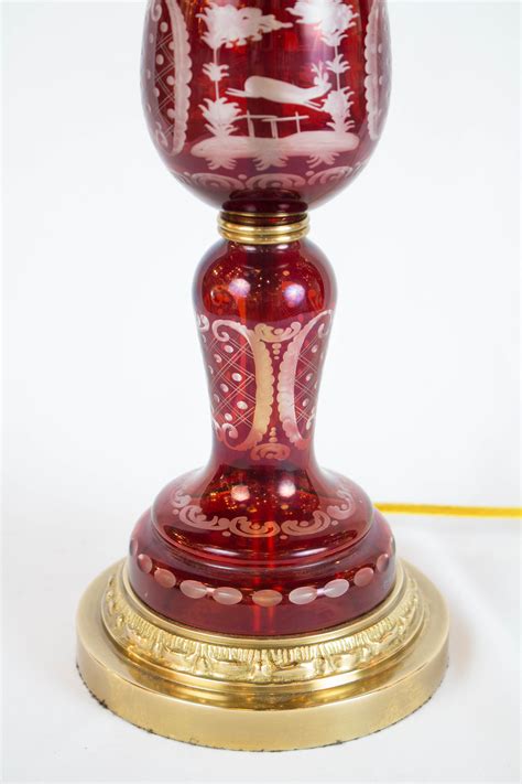 Ruby Red Bohemian Glass Lamps - Appleton Antique Lighting