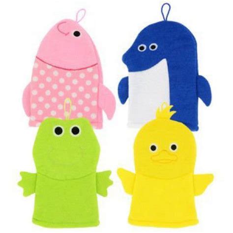 Baby Bath Washcloth Soft Animal Bath Puppets Bath Fun Frog Fish Duck