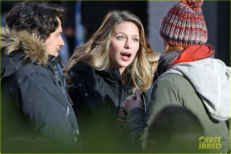 photo melissa benoist gets back to supergirl filming after filing from divorce from blake