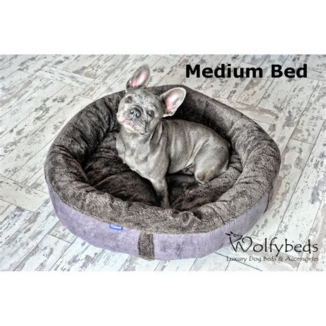 Slate Grey Fleece Round Luxury Dog Bed Medium And Large Wolfybeds