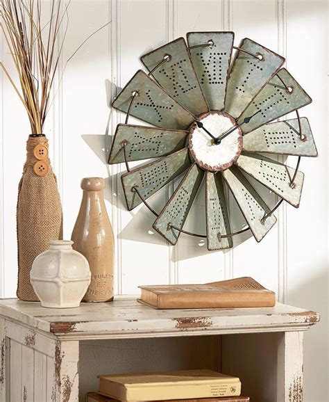 Metal Windmill Wall Clock Vintage For Country Decorating Etsy