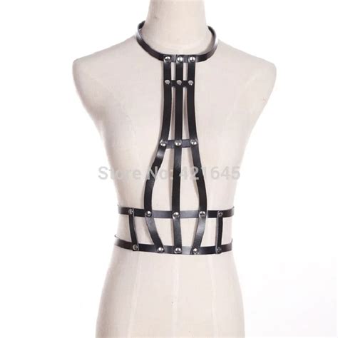 women new sexy fashion harajuku hot punk body bondage cage chest handmade leather harness waist