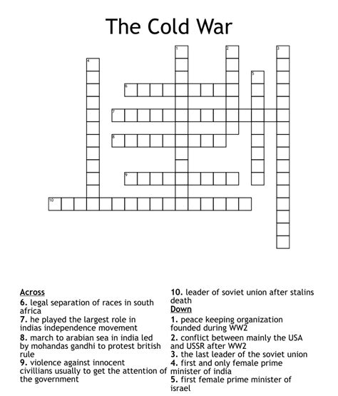 The Cold War Crossword Wordmint