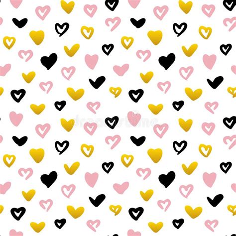 Grunge Hearts Seamless Pattern Stock Vector Illustration Of Element
