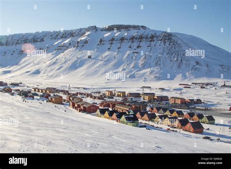 Eine Stadt Details Von Longyearbyen Die Nördlichste Siedlung Der Welt