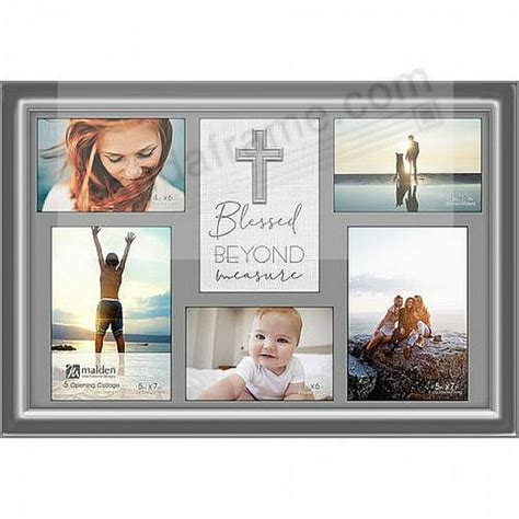 Blessed Beyond Measure Gray Collage Frame 5 Opening 4x6 5x7 Photos By