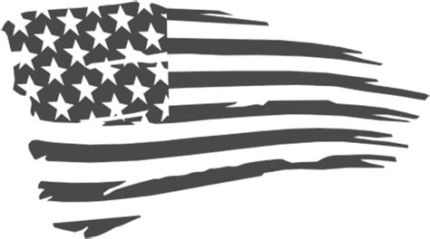 Transparent Black And White American Flag Png Black And White Torn
