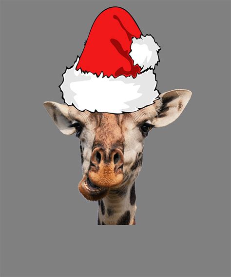 Christmas Giraffe Wearing A Santa Hat Holiday Giraffe Christmas Pajamas