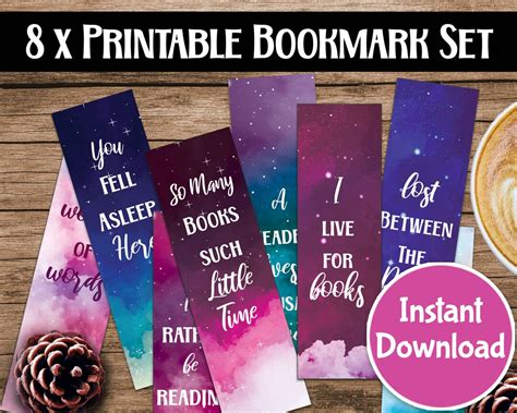 Printable Bookmarks Template Watercolour Bookmarks Printable