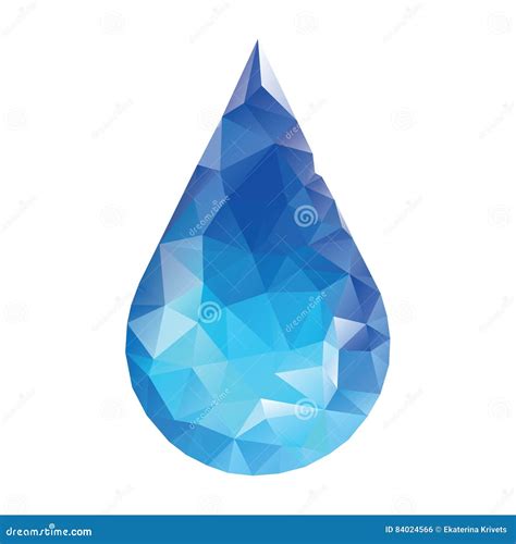 Polygonal Water Drop Low Poly Style Stock Illustration Illustration