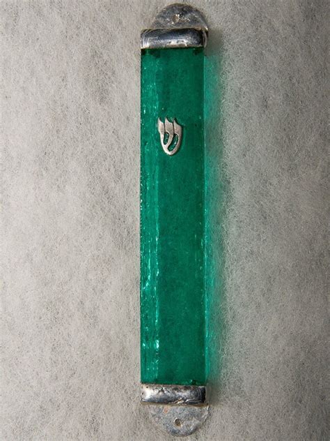 Emerald Green Glass Mezuzah Case Handmade Mezuzah Case From Etsy