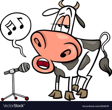 singing cow cartoon royalty free vector image vectorstock
