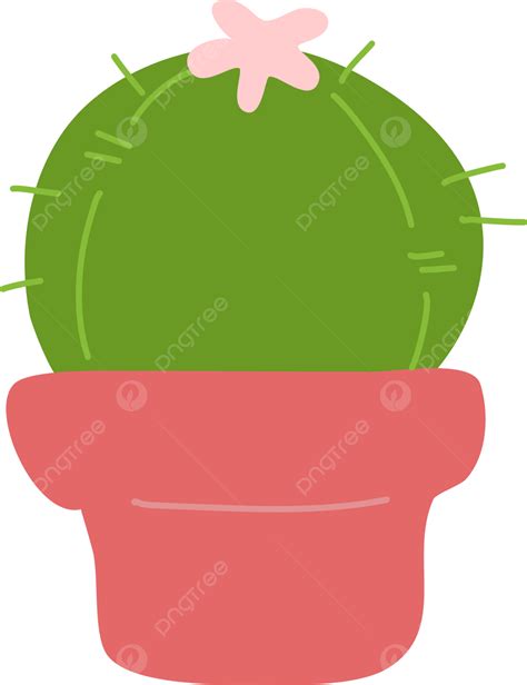 Cute Cactus Vector Potted Plant Cactus Png And Vector With