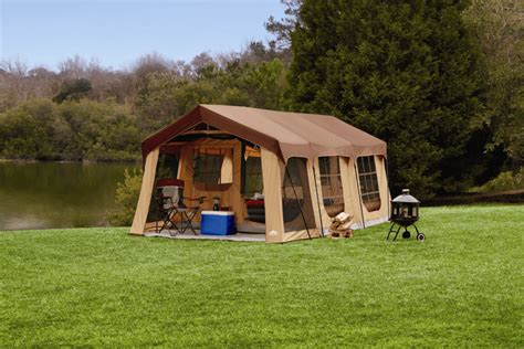 North shore tent features a straight wall design that provides ample room for everyone. Northwest Territory Front Porch Cabin Tent 10 Person 20 Ft ...