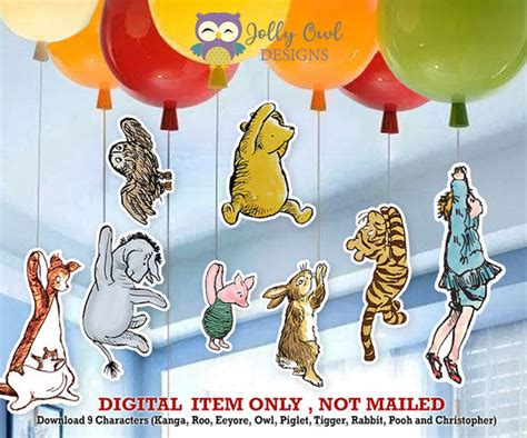 Digital Party Prop Cutout Classic Winnie The Pooh Balloon Decoration