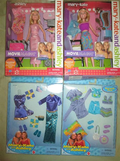 Mattel Mary Kate And Ashley Movie Magic Dolls With Boxed Outfit Lot