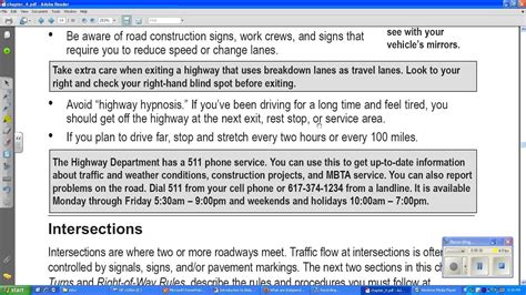 Massachusetts Drivers Manual Read Out Loud Chapter 4 6 Youtube