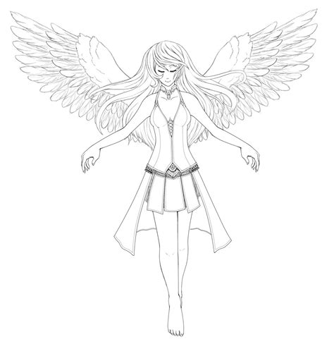 Angel Lineart By Meannganguy On Deviantart