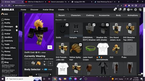 How To Make Shadow Dio In Roblox Avatar Shop Youtube