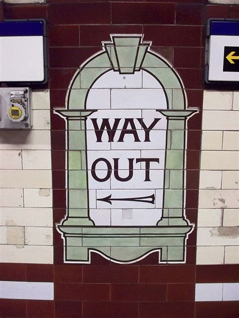 Tile Way Out Sign At Hyde Park Corner Underground Station London