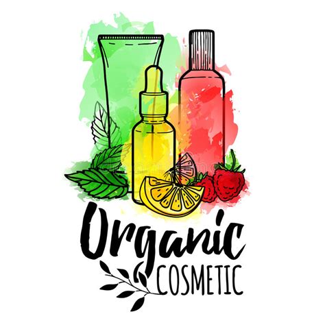 Logo Design, Icon, Symbol, Organic Cosmetics. Bottles Of Cosmetics For ...