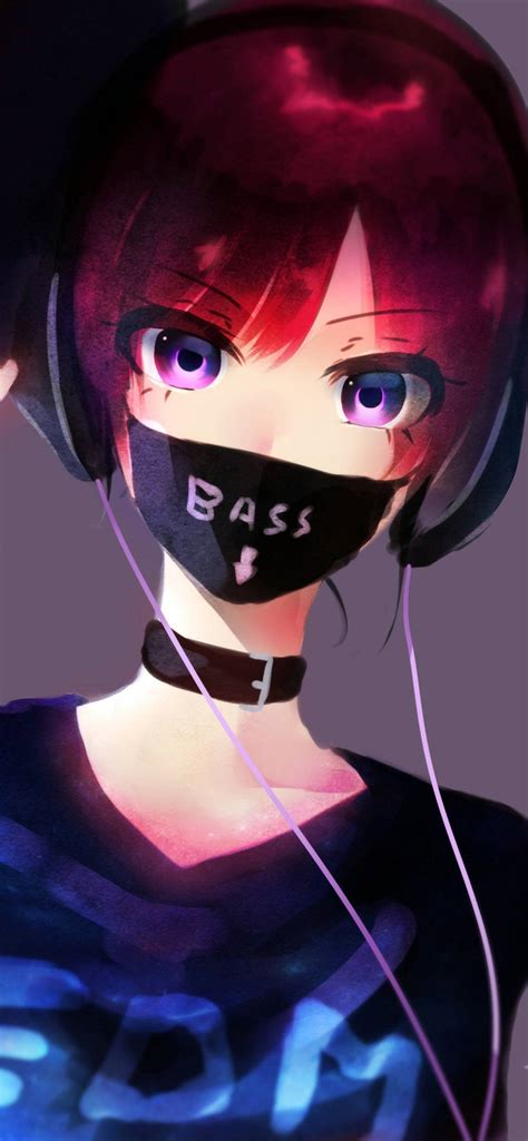 Download Mysterious Anime Girl In Black Mask 4k Iphone Wallpaper