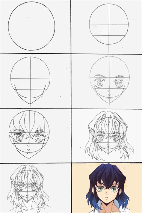 How To Draw Inosuke Hashibira Step By Step Demon Slayer Kimetsu No