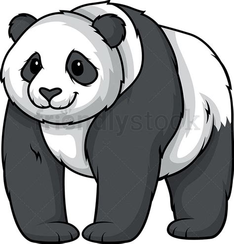 Panda Bear Standing Cartoon Clipart Vector Friendlystock Cartoon