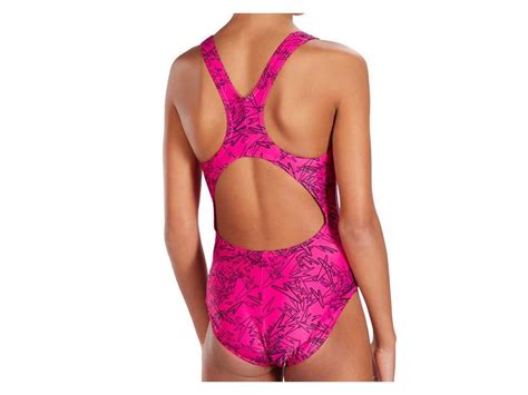 speedo boom allover mädchen badeanzug splashback endurance10 140 pink black