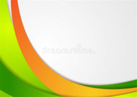 Green And Orange Corporate Wavy Background Stock Vector Illustration