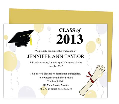 46 Best Printable Diy Graduation Announcements Templates Images On