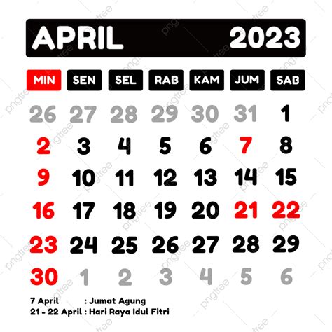 Indonesian Calendar With Holidays In April 2023 Calendar 2023 April