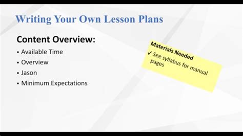 Writing An Og Lesson Plan Youtube