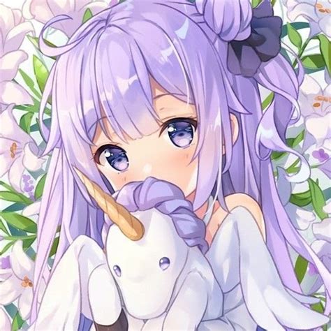 Anime Kawaii Girl Purple Anime Wallpaper Hd
