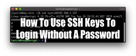 How To Create And Use SSH Keys To Login Without A Password Tynick Com AWS Linux Raspberry
