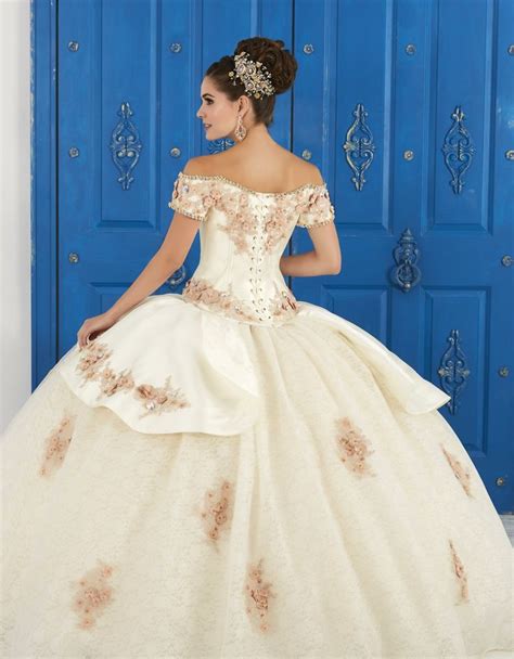 3d Floral Off Shoulder Dress By House Of Wu La Glitter 24048 Pretty Quinceanera Dresses