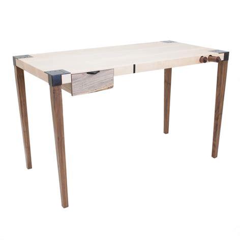 Solid Wood Writers Desk Maple With Steel Joinery And Removable Legs