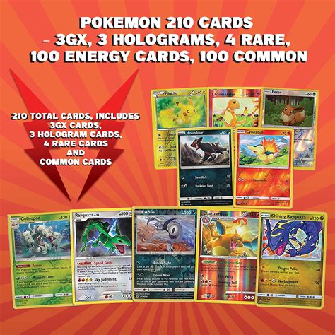 PokÉmon Trading Card Game 210 Assorted Cards 3 Gx 3 Holograms 4