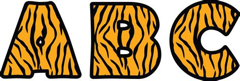 Tiger Alphabet Svg Files Tiger Alphabet Clipart Tiger Font Etsy